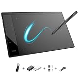 Grafiktablett VEIKK A30 V2 mit 4 Sensortasten und einem Gestenpad, 10x6 Zoll Pen Tablet mit Batterielosem Stift und 8192 Professionellen Druckstufen, Kompatibel mit Win/Linux/Android/Mac