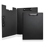 2 Stück Klemmbrett A4, Klemmmappe mit Deckel A4 Kunststoff Klemmbretter Zum Aufhängen Klemmbrettmappe Leichtes Clipboard für Geschäft Büro Schule oder Restaurant Schwarz