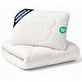 Baby Bettdecke und Kissen Kinderdecke 90x120 cm - Kinderbettdecke Kinder Bettdecken Set und Decke für Kleinkind Babybett Mikrofaser Weiß Oeko-Tex-Zertifikat 90 x 120