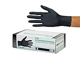 Nitrilhandschuhe 100 Stück Box (S, Schwarz) Einweghandschuhe, Einmalhandschuhe, Untersuchungshandschuhe, Nitril Handschuhe, puderfrei, ohne Latex, unsteril, latexfrei, disposible gloves, black,