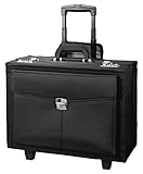 Alassio 45034 Trolley Pilotenkoffer Rocca II, Businesskoffer aus Mikrofaser, Handgepäck Aktentrolley mit 2 Rollen, Koffer ca. 46 cm, Dokumentenkoffer 47 Liter, Aktenkoffer Schwarz