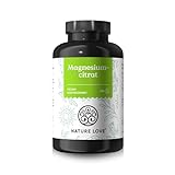 NATURE LOVE® Magnesiumcitrat – 2.320 mg Magnesiumcitrat (davon 360 mg elementares Magnesium) – 180 Kapseln – hochdosiert, laborgeprüft, ohne Zusätze, vegan & in Deutschland produziert