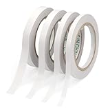 4 Rollen Dünnes Doppelseitiges Klebeband Schmal Basteln, Doppelklebeband Extra Stark Auf Stoff, Papier ,Fliesen, Holzplatten, Glas,Beidseitiges Klebeband für Bastelarbeiten, Geschenkverpackungen