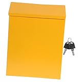 Gatuida 1 Stück Wandmontierter Briefkasten Gelb Kreative Briefablage Vorschlagsbox mit Großer Kapazität Eisen Rustikales Design für Garten Zuhause