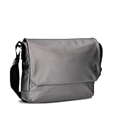 Zwei Unisex Messenger-Bag Cargo CA130 wasserfeste Umhängetasche 6 Liter verstellbarer Schultergurt Magnet-Verschlussklappe gepolstertes Laptop-Fach gute Innenausstattung (metallic-stone)