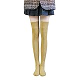 Generisch Dicke Socken Herren Rutschfest Damen Dicke Socken Oberschenkelhohe Röhrenplüschstrümpfe Socken Mit Schleife (Yellow, One Size)