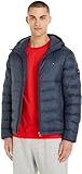 Tommy Hilfiger Herren Daunenjacke Packable Recycled Quilt mit Kapuze, Blau (Desert Sky), M