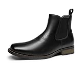 Bruno Marc Herren Stiefel Chelsea Boots Stiefeletten Komfort Schuhe,Size 46,Schwarz-Pu,BMUMAB2402