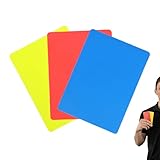 Schiedsrichterkarten für Fußball | 3-teiliges Set für Schiedsrichter mit hoher Sichtbarkeit, für Richter, Frauen und Männer, Schiedsrichter für Hockey, Volleyball, Basketball, Kampf, Handball und