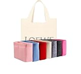 Xoppia Taschen-Organizer, kompatibel mit LOEWE Mini Font Tote aus Bast. Filzeinsatz für Damenhandtasche. (Beige, Stil B: seitlicher Reißverschluss)