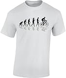 Fahrrad T-Shirt Herren : Bike Evolution - Sport Tshirts Herren - Rennrad Shirt (Weiß 5XL)