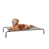 Amazon Basics Kühlendes erhöhtes Hund Haustierbett, Grau, Größe L, L 130 x B 80 x H 19 cm