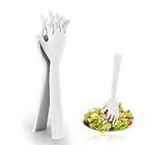 virkwuy 2 Stück Salatbesteck Kunststoff, Sporks Salatbesteck und Salatzange Kunststoff, Plastik Salat Besteck mit Salatgabel, für Inhaltsstoffe, die Eine Schonende Behandlung Erfordern