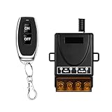 Cerhot 100m kabelloser Fernschalter, DC 12V/24/36/48/72 V, 30 A, RF-Fernbedienungs-Lichtschalter für Wasserpumpen, Autos, Motorräder, Sicherheitssysteme, Rolltore, Zäune (100m 1V1 DC 12V-72V)