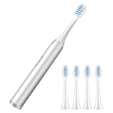 Healeved Elektrische Vibrationszahnbürste für Erwachsene nicht Wiederaufladbar mit Weichen Borsten und 5 Aufsteckbürstenköpfen Kabellose Schallzahnbürste für Effektive Mundpflege