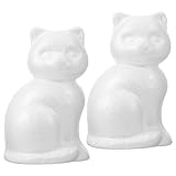 EXCEART 10 Stücke Katze Figur Styropor Formen zum Basteln Filzen Bemalen Styroporkugel 14cm Dekofigur Weiß Styroporball Polystyrolkugeln Schaumkugeln Hochzeit Deko Säule DIY Kinder Bastelset