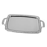 Tablett Mit Griff Schlemmerplatte, Buffethelfer Serviertablett Rechteckiges Tablett mit Dekorrand Von Abendessen Getränken