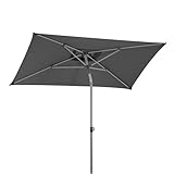 Schneider Sonnenschirm LUMI 210 x 130 cm – höchster UV-Schutz, höhenverstellbar, Metall-Knicker, air-vent, Aluminium – Balkonschirm rechteckig (anthrazit)