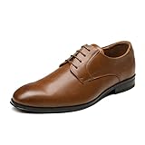 Bruno Marc Herren Anzugschuhe Schnürhalbschuhe Klassischer Business Derby Oxford Hochzeit Schuhe Schnürschuh Lederschuhe BRAUN Größe 44 (EUR) SBOX229M-E