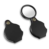 Dimeho 2 Stück Mini Lupe 10-fache Taschenlupe Faltbare Leselupe Tragbare Lupen Vergrößerungsglas Anwenden Klein Lupe für Lesen Bücher Zeitungen Landkarten Schmuck Reparieren Basteln
