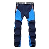 Herren Wanderhose, wasserdichte Winddichte Wanderhose, Warmes Futter, Skihose, Warme Softshell Hose, Winter, Outdoor Hose, Snowboardhose, Blau-XL