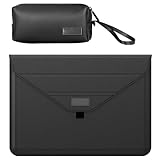 Tragbare Laptop-Schutzhülle mit PU-Leder außen und Standfunktion für 33 - 35,6 - 38,1 cm (16 Zoll) Notebooks - Reisetasche