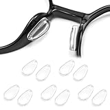 AYVRUOP Nasenpads Brille, Brillen Nasenpads, Nasenpads Brille Selbstklebend, Silikon Nasenpad Antirutsch Klebend Pad, für Brillen und Sonnenbrillen, rutschfeste Selbstklebende Nasenpads,Klar, 5 Paar