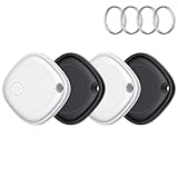 Smart Tracker Tag 4er Pack, Schlüssel Finder Kompatibel mit Apple Find My APP (nur iOS), IP67 wasserdicht, Austauschbarer Akku, Bluetooth Key Finder für Gepäck/Taschen/Koffer/Brieftasche