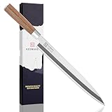 KEEMAKE Filetiermesser Fisch Sushi Messer, Japanisches Sashimi Messer 30cm mit VG10 Edelstahl, perfekter Rosenholzgriff