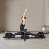 Beinspreizer,Bein Stretching Trainer, Klappbarer Spalttrainer Mit Handrad RüCkenlehne, für Tanz, Gymnastik, Kampfsport, Schwarz,Heimstudio Tanzschule FlexibilitäT Stretching AusrüStung Schwarz
