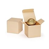 Quotidian Blassgold Faltbar Klein Vintage Italienisches Perlmuttpapier Glitzer-Geschenkboxen mit Deckeln 2' x 2' x 2' (5 x 5 x 5cm) 12 Stück - Keksbäckerei Süßigkeiten Party Hochzeit Feiertag