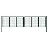 Emmtore Mesh Gartentor Doppelflügeltor Doppeltor Gartentür Zauntor Hoftor Zauntür Gartenpforte Einfahrtstor Tor Stahl,390 x 75 cm
