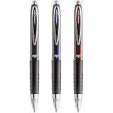 uni-ball Signo UMN-207 Gel-Tintenroller, einziehbar, Schwarz, Blau und Rot, 3 Stück
