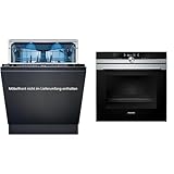 Siemens SN65EX07CE, iQ500 Smarter Geschirrspüler Vollintegriert, 60 cm breit & HB674GBS1 iQ700 Einbau-Backofen, Edelstahl, A+