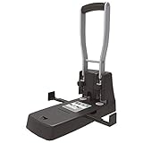 D.RECT 1500 Locher groß | 150 Blatt | Registraturlocher | Kraftlocher | Anschlagschiene mit Formatvorgaben | Bürolocher Papierlocher | 2-fach Hochleistungs Lochung schwarz