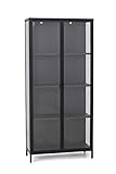 Homexperts Classic 03 Doppelvitrine, Metall, schwarz, B 80, H 180, T 40 cm