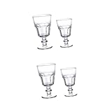 MUCKLILY 2 Sätze Glas Cremefarben Hoch Rot Bruchsicher Für Partys Unzerbrechlich Kristallbecher Dessertkelche Dessert Probierbecher Kelch Getränkebecher 2 Stück * 2