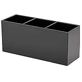 eKsdf Kosmetik Pinselhalter mit 3 Fächern Acryl Schminkpinsel Behälter Kosmetikpinsel Aufbewahrung Makeup Pinsel Organizer Becher für Pinsel Eyeliner Lippenstift Bürsten (Schwarz)