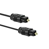 OcioDual Optisches Toslink Kabel 5m Faseroptik Optic Fiber Audio LWL SPDIF M/M Schwarz fur TV Optical Audio Cable Audiokabel