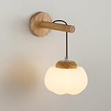Moderne Wandleuchte aus Holz, nordische Wohndekor-Beleuchtungsvorrichtung mit PE-Schirm, kreative Wandlampe im Creme-Stil, G9-Kunst-Wandleuchter für den Innenbereich, Retro-Wandleuchte zum Aufhän