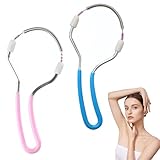 EUYKQNOI 2 Stück Gesichtsepilierer, Frühlings Gesichtsepilierer, Manueller Tragbarer Kunststoff Epilierer,Edelstahl Epilierer, Für Gesichtshaarentfernung,Stirn,Wange,Oberlippe,Pink und blau