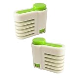 SOLUSTRE 5 Paare Einstellbarer Kuchenschneider Cake Cutter mit Fixierhilfe Kunststoff Tortenbodenteiler für Gleichmäßige Schichten Backzubehör Grün