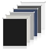 Verdunkelungsrollo ohne Bohren Klemmrollos für Fenster ohne Bohren Schwarz B75 x H170cm-Stoffbreite 70cm Thermorollo Sichtschutz Sonnenschutz Fenster Rollo innen Fenster ohne Bohren