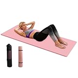 Gwtdtoad Fitnessmatte | 15 mm Fitnessmatte Trainingsausrüstung,Dicke Leichte Yogamatten Mit Tragegurt,Für Home Gym Pilates Boden Muskeltraining Frauen Männer