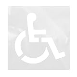 Yosoo Health Gear 34 * 34 Cm Handicap Parkscheibe, Große Wiederverwendbare Silikon -Behinderungssymbolvorlage, Faltbare Rollstuhlschablone für Parkplatz, Garagen -Pflastermarkierung, Weiße