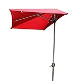 CLSDRZC Gartenparasol mit Kurbel, Schirme im Freien im Freien im Freien Sonnenschirm, wasserdicht, halb rechteckig, ideal für Balkon -Türfenster Hinterhof Sonnenschatten
