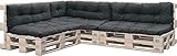 HIGH LIVING Palettenkissen Indoor/Outdoor Sofa Pallet Comfort Outdoor Schmutz- und Wasserabweisende Palettenauflage Pallet Pad Sitzkissen für Europaletten (Palettenkissen 8-teiliges Set, Anthracite)