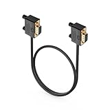 PNGKNYOCN 90 Grad VGA Videokabel, 0.5M Rechtsbogen VGA Stecker zu Rechtsbogen VGA Stecker 1080P Hochauflösendes Kabel für Computer PC Monitor Laptop TV Projektor (0.5M)