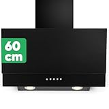 Bomann Dunstabzugshaube 60cm | Abzugshaube für Umluft und Abluft | leise Kopffreihaube 60cm | inkl. Montage-Material und Abluftschlauch | 3 Stufen | Dunstabzugshaube Umluft | DU 7607 G schwarz