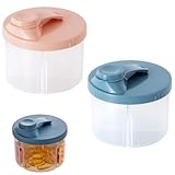2 Stück Milchpulver Portionierer Baby,Milchpulver Aufbewahrungsbox,Tragbarer Pulver Portionierer,Mit Spender Drehbarer,Milchpulver-Spender Mit Fächern,Milchpulver Portionierer Für Reisen